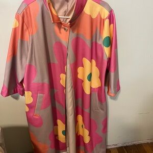 DAVI & DANI Pink and Yellow Floral Coat